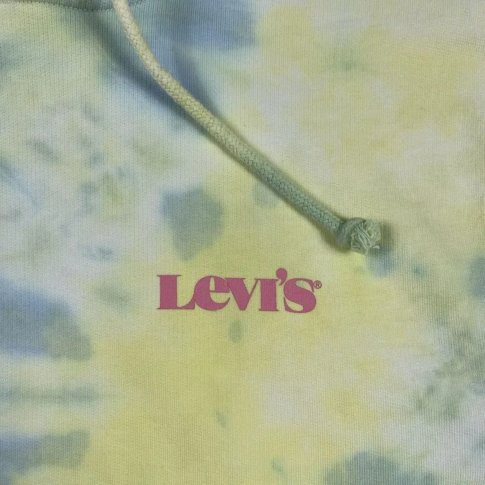 Levi's Hoodie Mens XS Yellow Blue‎ Tie Dye Frog Lizard Relaxed Pullover 38479